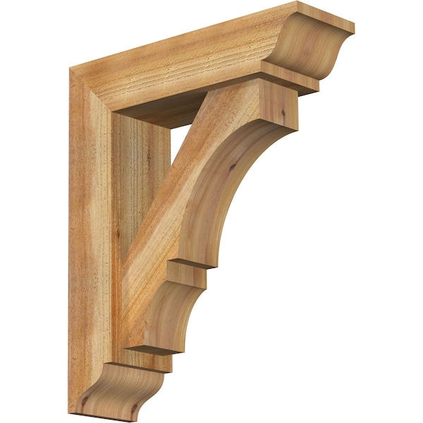 Ekena Millwork Balboa Traditional Rough Sawn Bracket w/ Offset Brace, Western Red Cedar, 6"W x 20"D x 24"H BKT0604X20X24BOA01RWR - main